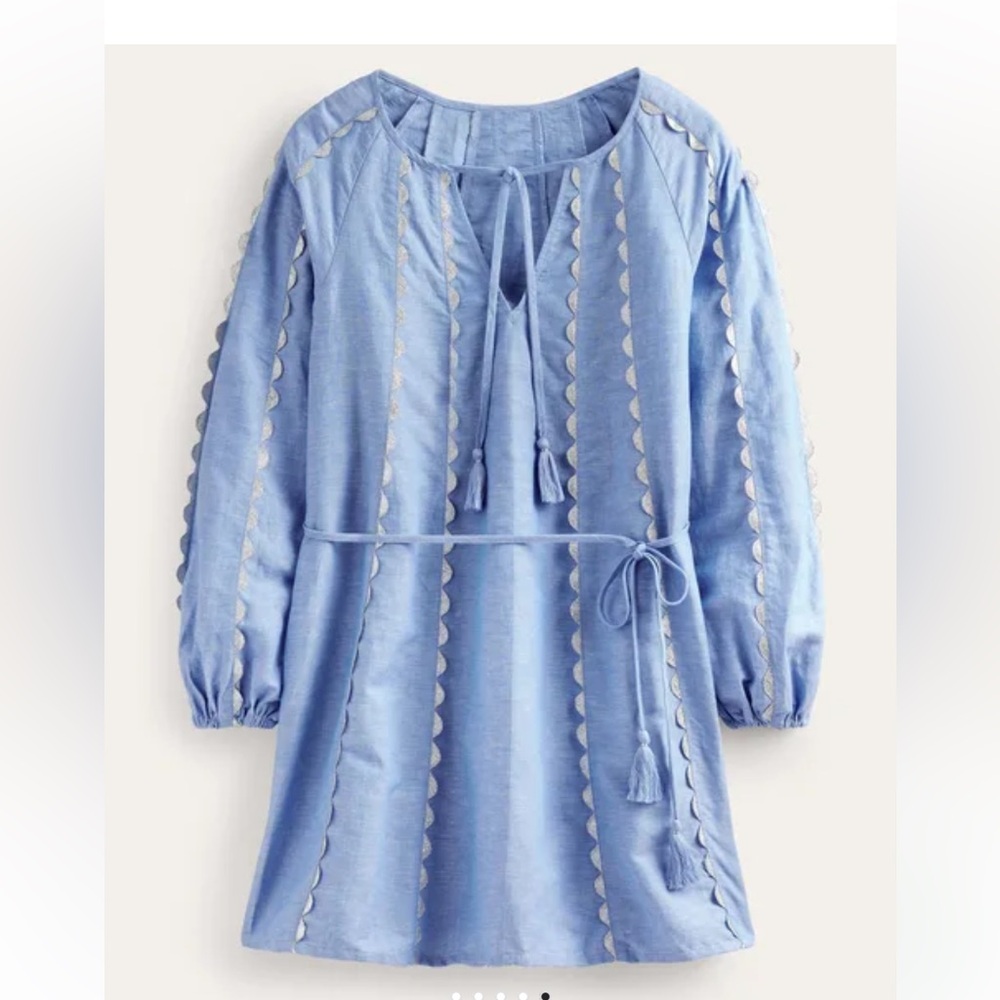 Boden Ric Rac Linen Mini Dress
Light Chambray